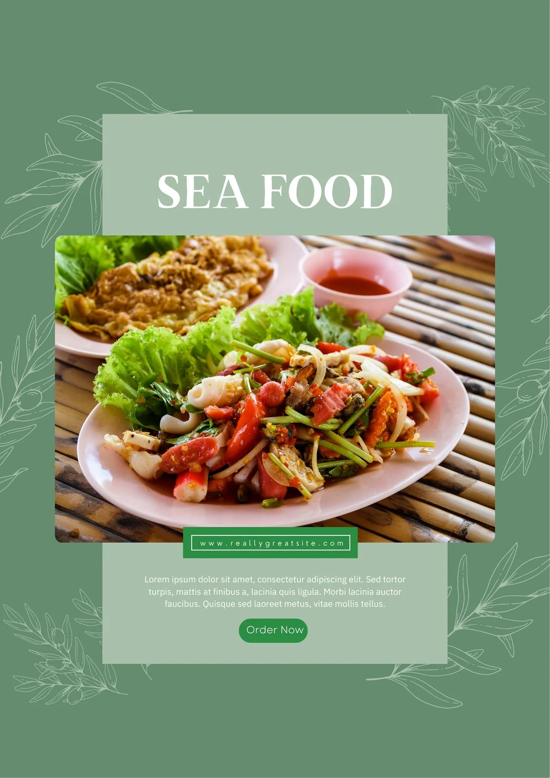 Green Modern Special Food Poster Template